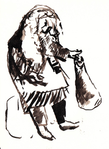 A Sumi ink illustration for the Hack series