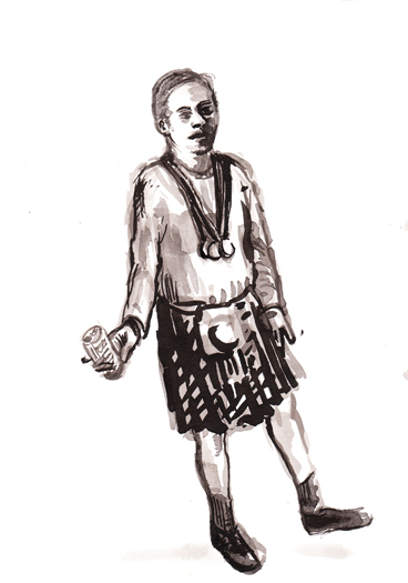 A sumi ink illustration for the Hack series
