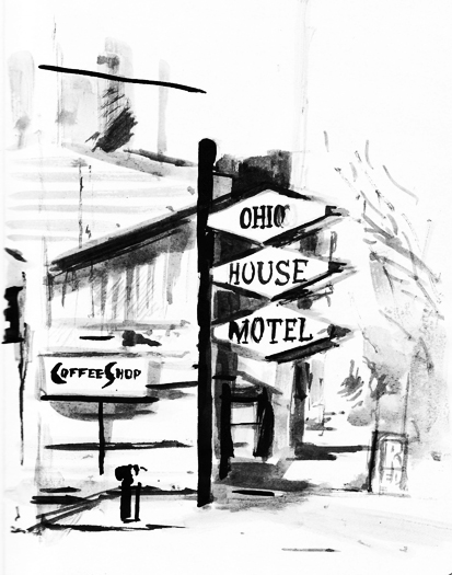 A Sumi ink illustration for the Hack series