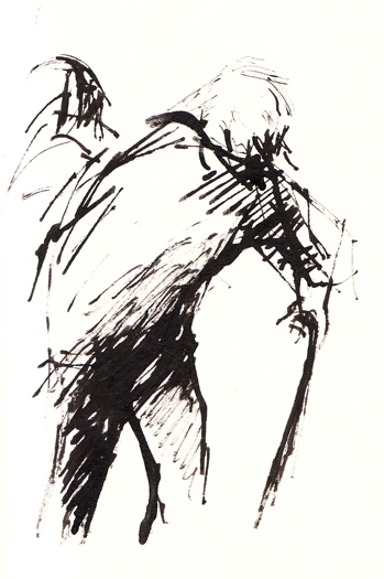 A Sumi ink illustration for a Hack story