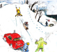 Red Car Snow