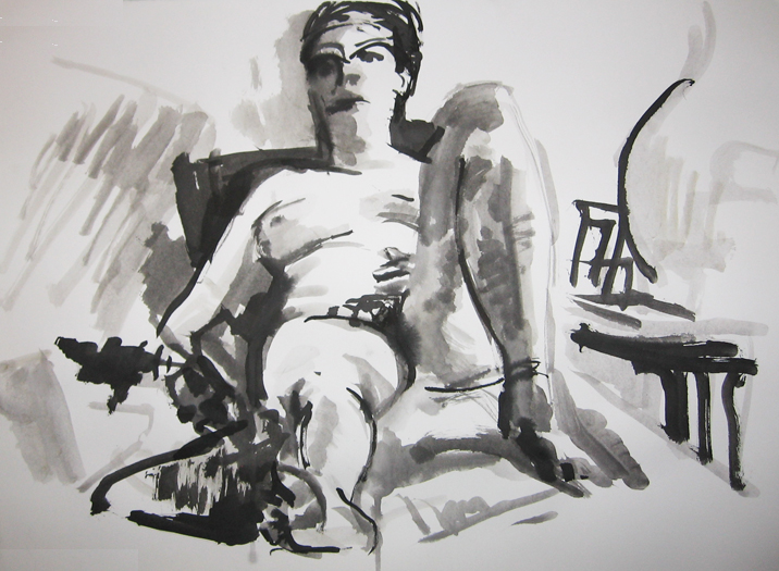 A sumi ink nude done on 7/16/2012