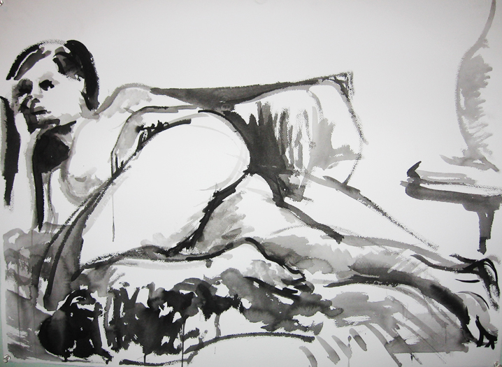 A sumi ink nude done on 7/16/2012