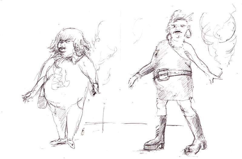 A ballpoint pen illustration for the Hack story, 'Not Unattractive'