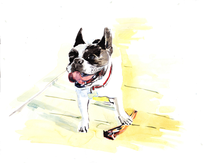 A watercolor portrait of Prue. A Kickstarter Reward picture