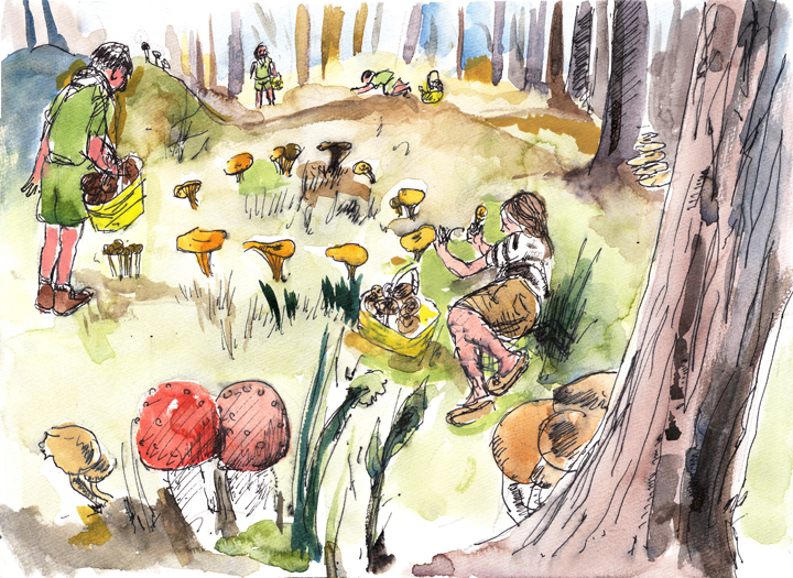 A watercolor of for a children's book that wasn't used