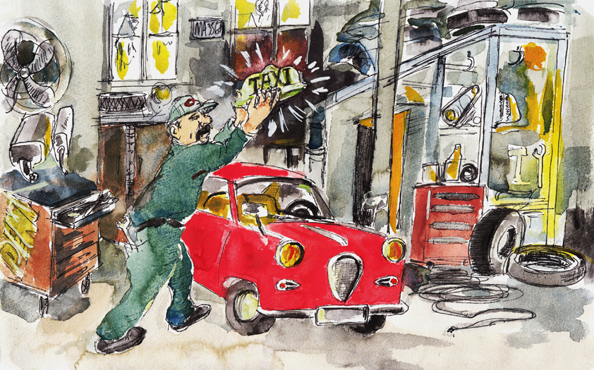 A watercolor of for a children's book that wasn't used