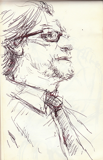 A sketch of Adam Burke at Mayne Stage, 08/01/2013