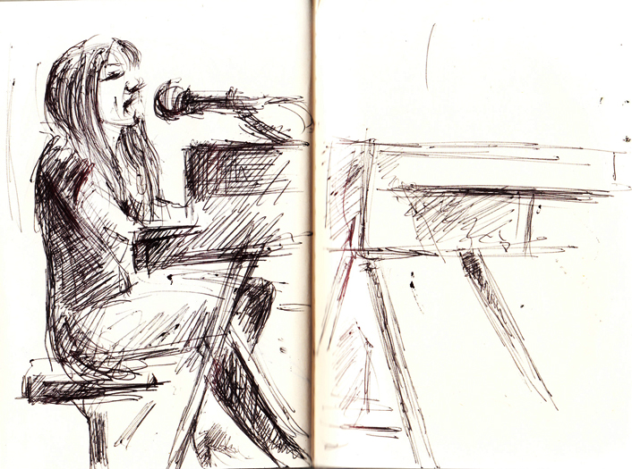 A sketch of Azita at the Hideout, April 22, 2011