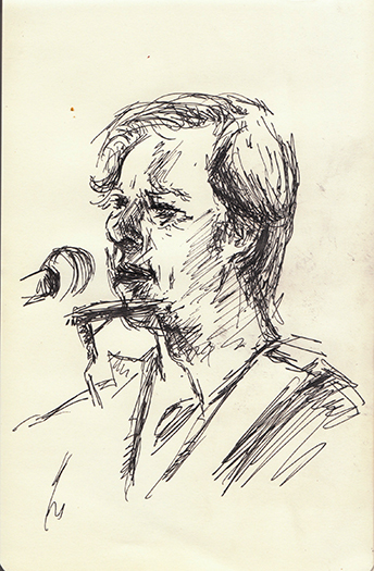 A sketch of Bill Callahan at the Garfield Park Conservatory, 05/06/2013