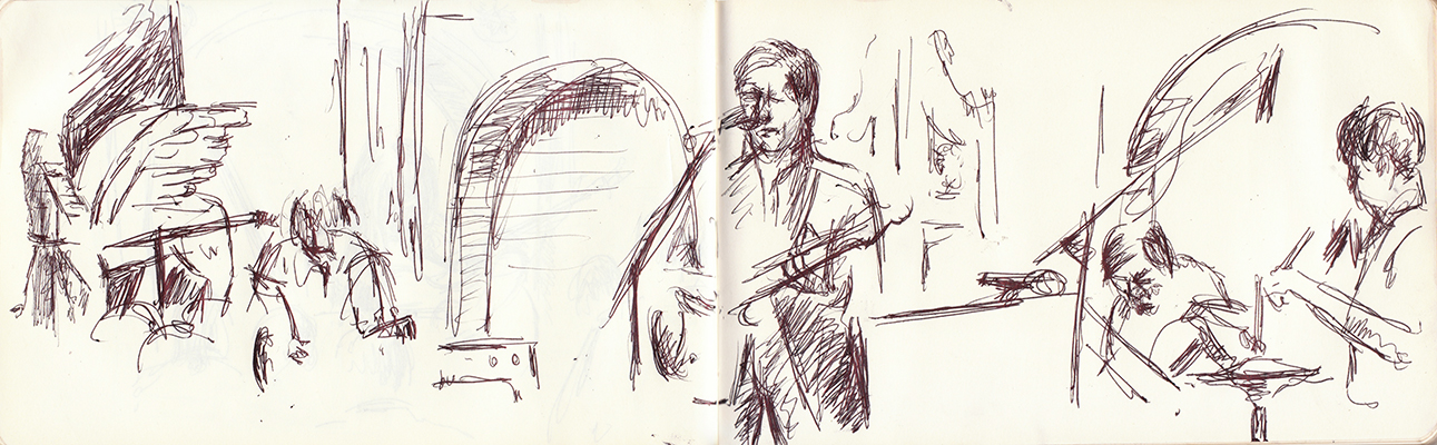 A sketch of Bill Callahan at Alhambra Palace, 10/15/2013