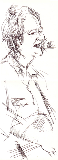 A sketch of Catherine Irwin at the Hideout, 12/14/2012