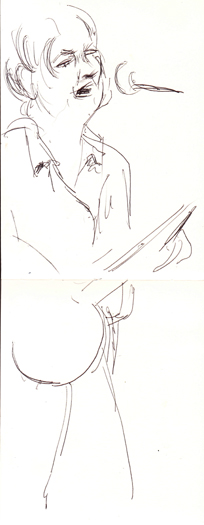 A third sketch of Catherine Irwin at the Hideout, 12/14/2012