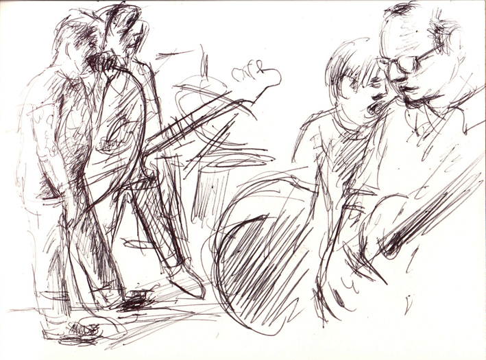 A sketch of Coffin Pricks at Quenchers, September 8th, 2012
