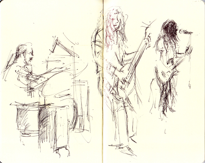 A sketch of Dirty Ghosts at the Empty Bottle, April 12, 2012