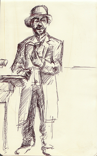 A sketch of Paul Durica at Newberry Library, 06/01/2013