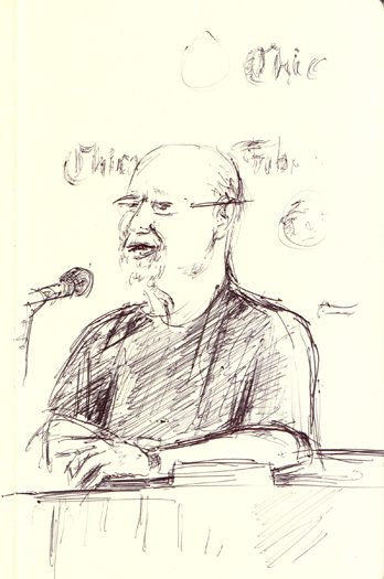 A sketch of Jules Feiffer at the Printers Row Lit Fest, June 9th, 2012