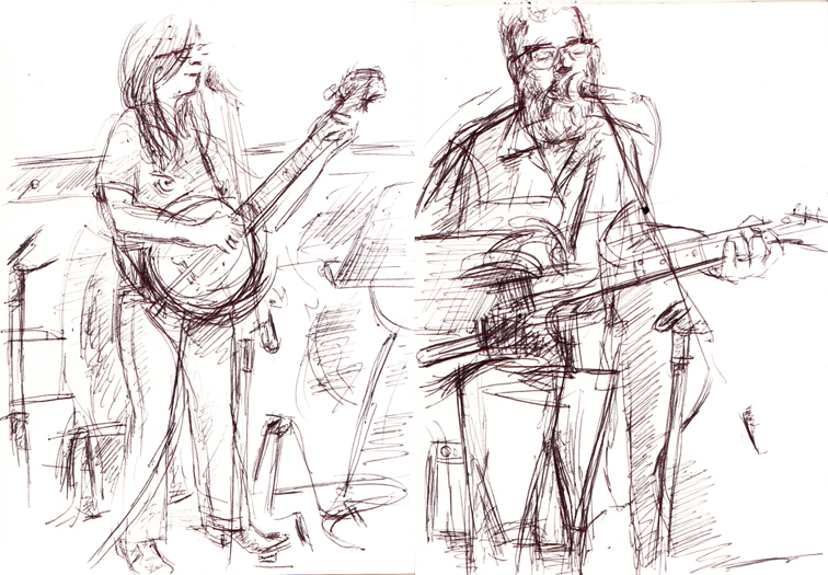 A sketch of Handsome Family at saki, September 13th, 2012