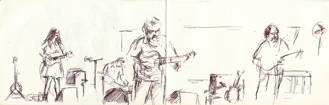 A sketch of The Handsome Family at Millennium Park, 07/22/2013