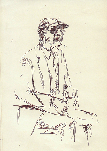 A sketch of Haskell Wexler at Columbia College, 10/16/2013