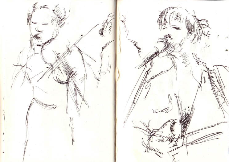 A sketch of Little Scream at Lincoln Hall, April 9, 2011