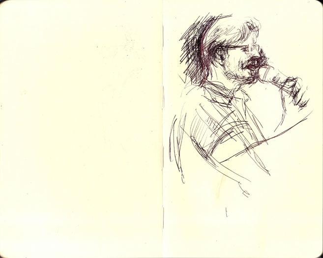 A sketch of Marc Maron at Mayne Stage, August 5th, 2012
