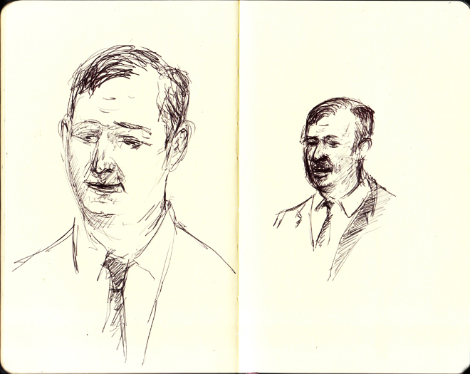 A sketch of Matt Madden at the Poetry Foundation, August 1st, 2012