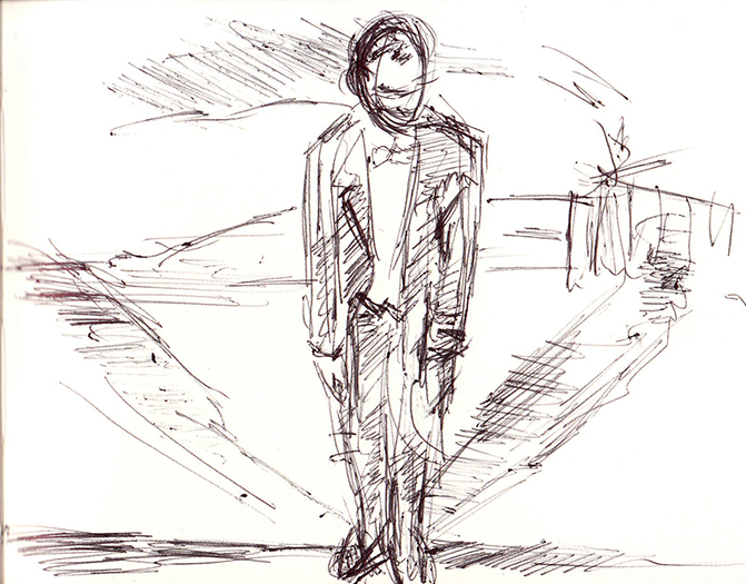Sketch of Max Raabe at Orchestra Hall, 04/05/2013