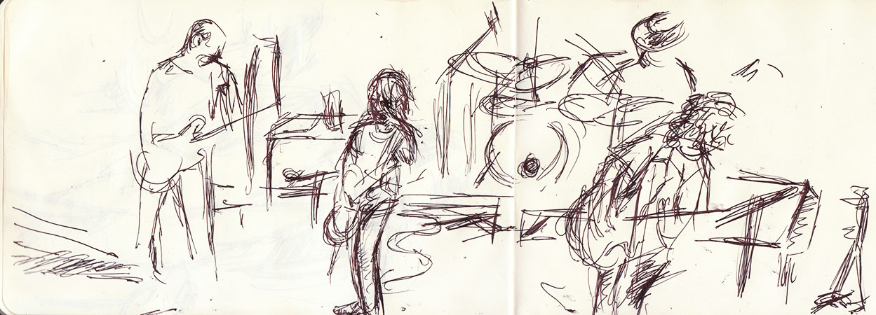A sketch of Mudhoney at Mayne Stage, 08/31/2013