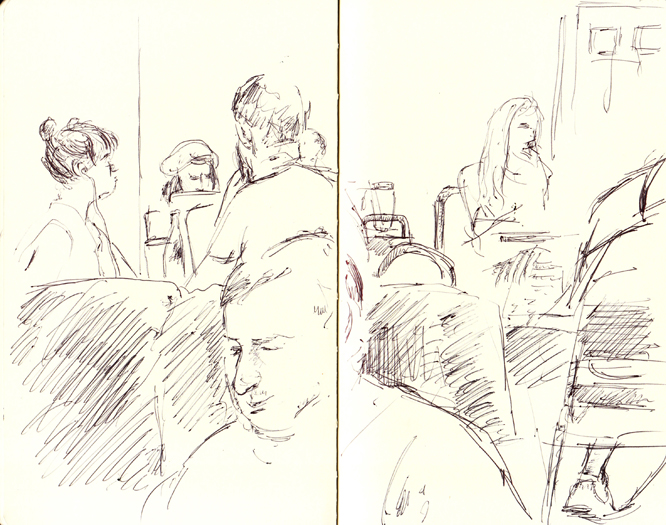 A sketch done at New Wave Coffee, June 10th, 2012