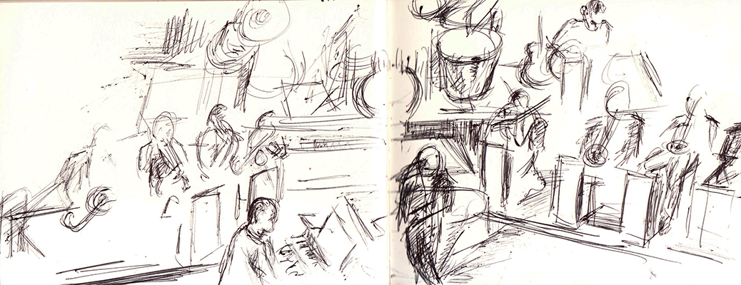 Sketch of Max Raabe and Palast Orchester at Orchestra Hall, 04/05/2013