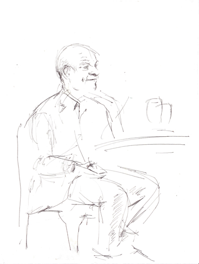A sketch of Peter Sagal at The Dinner Party, 11/26/2012