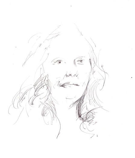 A sketch of Rachel Barton Pine at The Dinner Party, 11/26/2012