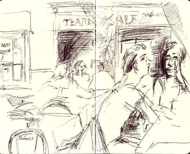 A sketch done outside Teatro del Sale, July 6th, 2012