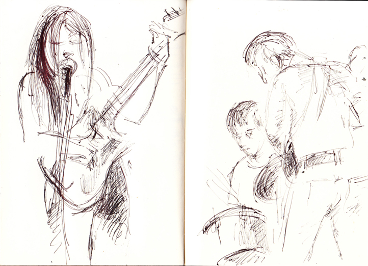 A sketch of Tyler Jon Tyler at the Hideout, March 6, 2011